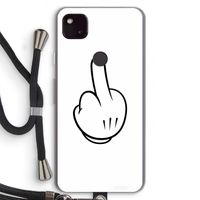 Middle finger white: Pixel 4a 5G Transparant Hoesje met koord
