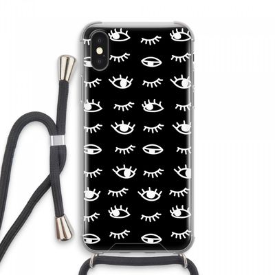 Eye pattern #3: iPhone XS Max Transparant Hoesje met koord