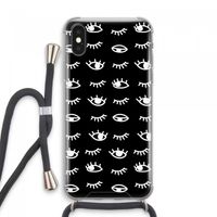 Eye pattern #3: iPhone XS Max Transparant Hoesje met koord