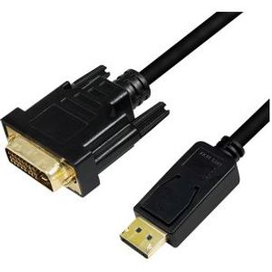 LogiLink CV0130 kabeladapter/verloopstukje DisplayPort DVI Zwart