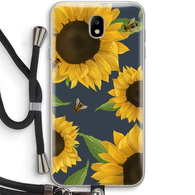 Sunflower and bees: Samsung Galaxy J7 (2017) Transparant Hoesje met koord