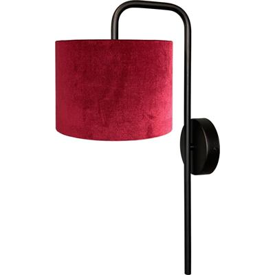 Masterlight Zwarte wandlampVenus met retro rode lampenkap - 3262-05-6580-03-20