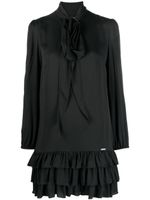 DSQUARED2 robe courte à volants - Noir