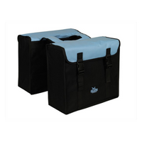 Greenlands dubbele tas, zwart-blauw. afmeting 38x34x13cm. totaalinhoud 35l