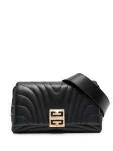 Givenchy sac porté épaule matelassé à plaque logo - Noir