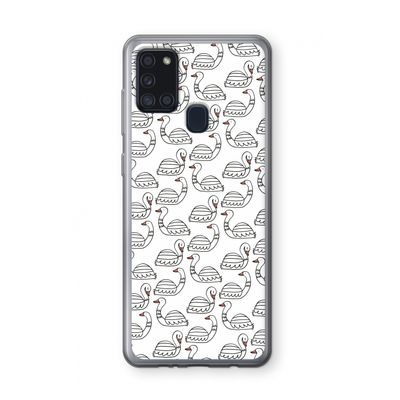 Zwanen: Samsung Galaxy A21s Transparant Hoesje