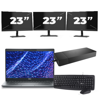Dell Latitude 5330 - Intel Core i7-12e Generatie - 13 inch - 16GB RAM - 256GB SSD - Windows 11 Home + 3x 23 inch Monitor