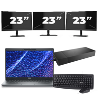 Dell Latitude 5330 - Intel Core i7-12e Generatie - 13 inch - 16GB RAM - 256GB SSD - Windows 11 Home + 3x 23 inch Monitor