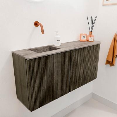 Toiletmeubel Mondiaz Joya Dlux | 91.6 cm | Meubelkleur Shadow | Faye wastafel Oza Wasbak Links | Zonder kraangat(en)