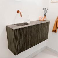 Toiletmeubel Mondiaz Joya Dlux | 91.6 cm | Meubelkleur Shadow | Faye wastafel Oza Wasbak Links | Zonder kraangat(en)
