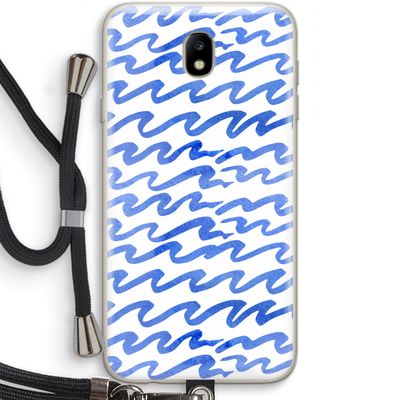 Blauwe golven: Samsung Galaxy J7 (2017) Transparant Hoesje met koord