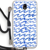 Blauwe golven: Samsung Galaxy J7 (2017) Transparant Hoesje met koord