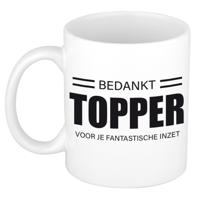 Collega cadeau koffiemok - beker - bedankt topper - voor je fantastische inzet - afscheid / pensioen