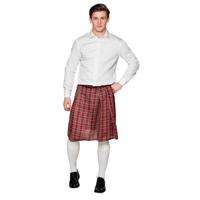 Schotse verkleed kilt - rood - heren - Schotland rok - verkleedkleding - Carnavalskleding