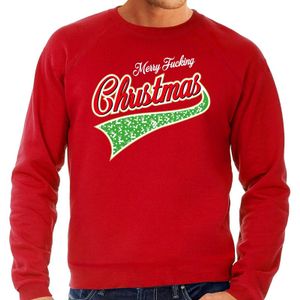 Foute kerstborrel trui / kersttrui Merry fucking christmas rood voor heren 2XL (56)  -