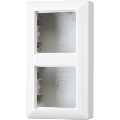 Jung AS500 opbouwbehuizing met afdekraam 2-voudig creme AS582AW