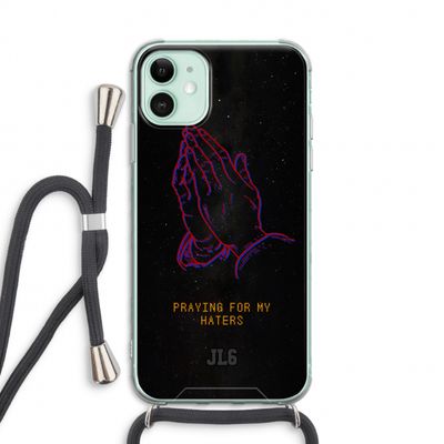 Praying For My Haters: iPhone 11 Transparant Hoesje met koord