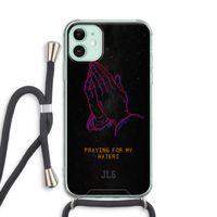 Praying For My Haters: iPhone 11 Transparant Hoesje met koord