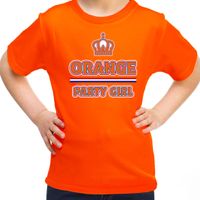 Oranje Koningsdag t-shirt - orange party girl - voor meisjes