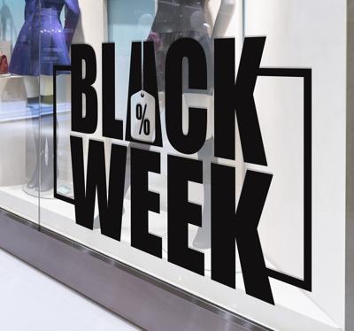 Bedrijfsstickers black week voor korting