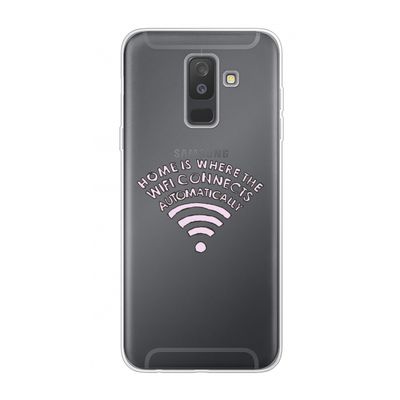 Home Is Where The Wifi Is: Samsung Galaxy A6 Plus (2018) Transparant Hoesje
