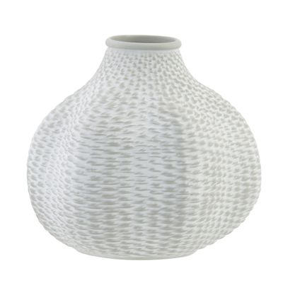 Flesvaas keramiek lichtgrijs 18 x 16 cm