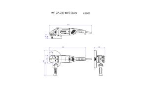 Metabo WE 22-230 MVT haakse slijper 23 cm 6600 RPM 2200 W 5,8 kg