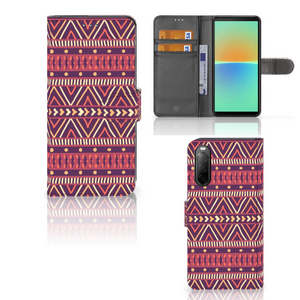 Sony Xperia 10 IV Telefoon Hoesje Aztec Paars