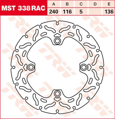 TRW Remschijf, remschijven voor de moto, MST338RAC