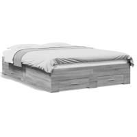 Bedframe met lades bewerkt hout grijs sonoma eiken 140x190 cm