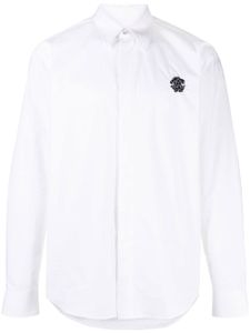 Roberto Cavalli chemise en coton à logo brodé - Blanc