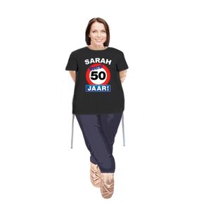 Sarah pop compleet met stopbord 50 jaar t-shirt   -