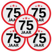 75 jaar leeftijd sticker - 10x - rond - Dia 15 cm - 75 jaar verjaardag - jubileum - leeftijd versier