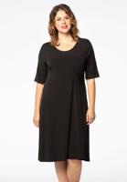 Yoek Jurk puckered | Zwart | Maat 38/40