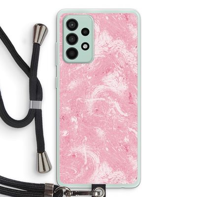Abstract Painting Pink: Samsung Galaxy A52s 5G Transparant Hoesje met koord
