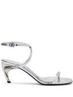 Alexander McQueen sandales Armadillo Metal Bar 65mm - Argent