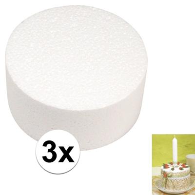 Piepschuim vormen schijf - 3x - Dia 10 cm breed en 7 cm dik - hobby figuren artikelen Piepschuim vormen schijf - 3x - Dia 10 cm breed en 7 cm dik - hobby figuren artikelen