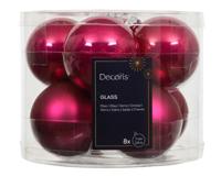 Kerstballen glas d7 cm pink 8 st Decoris - Decoris Kerstballen glas d7 cm pink 8 st Decoris - Decoris