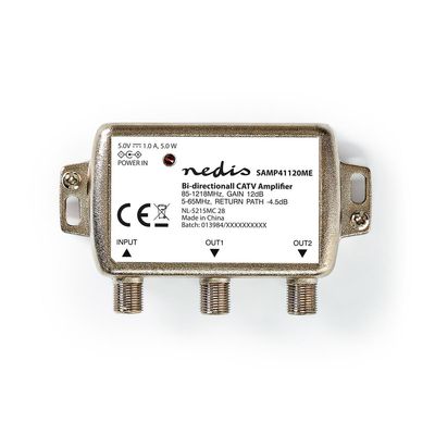Nedis CATV-Versterker | 12 dB | 85-1218 MHz | Zilver | 1 stuks - SAMP41120ME SAMP41120ME