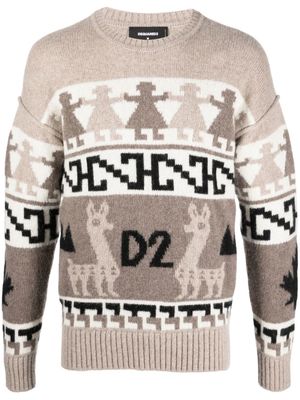 DSQUARED2 pull à motif en jacquard - Tons neutres