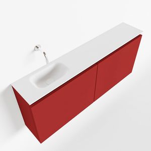 MONDIAZ TURE 120cm toiletmeubel fire. EDEN wastafel talc links geen kraangat