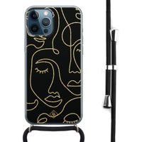 iPhone 12 Pro Max hoesje met koord - Abstract faces - thumbnail