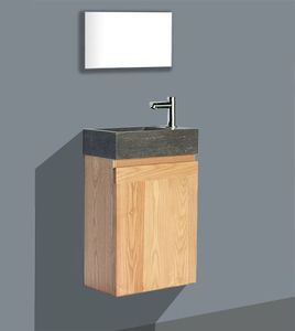 Lambini Designs Wood Stone toiletmeubel eiken met natuursteen links