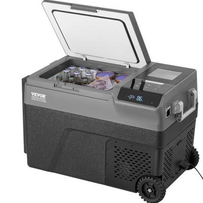 VEVOR draagbare auto-koelkast met ijsmaker, 12-volt auto-koelkast, draagbare 35-liter vriezer met één temperatuurzone, instelbare temperatuur van -20°C tot 20°C, met wielen voor kamperen, auto en camper.