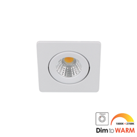 LED mini spot kantelbaar 5Watt vierkant WIT IP65 dimbaar - dim to warm
