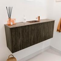 Toiletmeubel Mondiaz Joya Dlux | 100 cm | Meubelkleur Shadow | Faye wastafel Arena Wasbak Midden | 1 kraangat