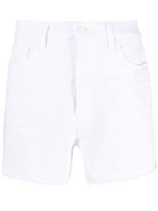 PAIGE short en jean à patch logo - Blanc