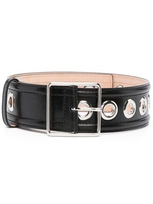 Alexander McQueen ceinture à détails d'œillets - Noir