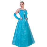 Blauwe prinsessenjurk voor dames - carnaval verkleed kleding - compleet - thumbnail