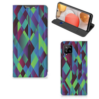 Samsung Galaxy A42 Stand Case Abstract Green Blue - thumbnail